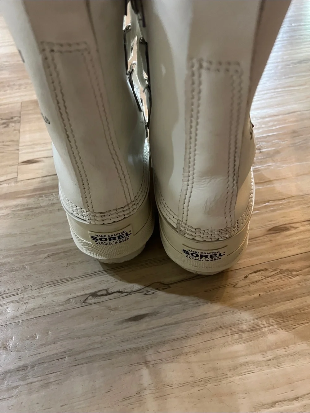 Vintage Sorel Manitou Women's Winter Boots in Off-White with Faux Fur Cuff